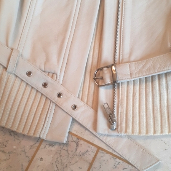 Vintage Ladies leather & wool/fox fur jacket sz XS..from store Cache,, NEW - Picture 7 of 14